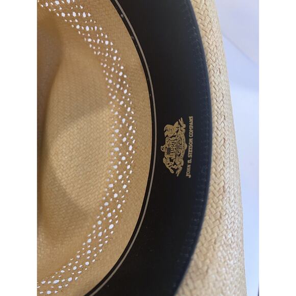 Stetson Rattlesnake Straw Cowboy Rattle Included Hat Size 6 7/8 - 55 6X - Picture 13 of 16